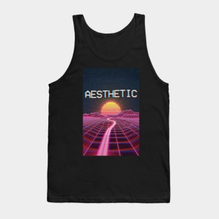 Aesthetic Vector Sunset Skyline Graphic Design Tank Top